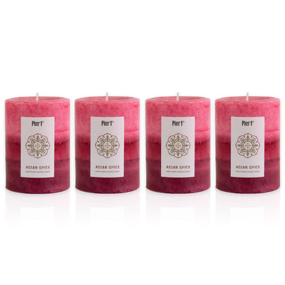 Pier 1 Island Orchard 3x4 Layered Set of 4 Pillar Candles